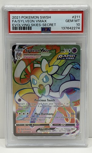 2021 POKEMON SYLVEON VMAX #211 SWORD & SHIELD EVOLVING SKIES SECRET PSA 10!