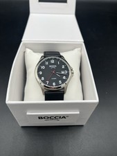 Neuwertig Boccia Titanium Uhr Herren Schwarz