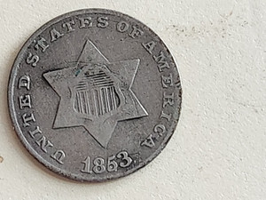 1853-P Philadelphia Silver 3 Three Cent Piece nicer example