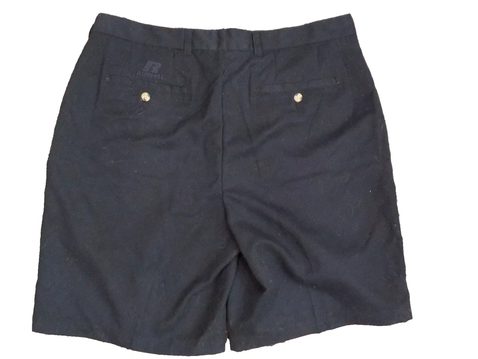 NWT Russell Athletics Men's Double Pleated Black Shorts Size 36 (36x13) - Image 2 of 3