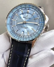 Breitling Navitimer Auto GMT 41mm Blue Dial Leather Men's Watch A32310171C1P1
