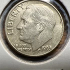 1963-D ROOSEVELT  90% SILVER DIME  ~ NICE COIN ~ 90% SILVER Nice Toning BU.
