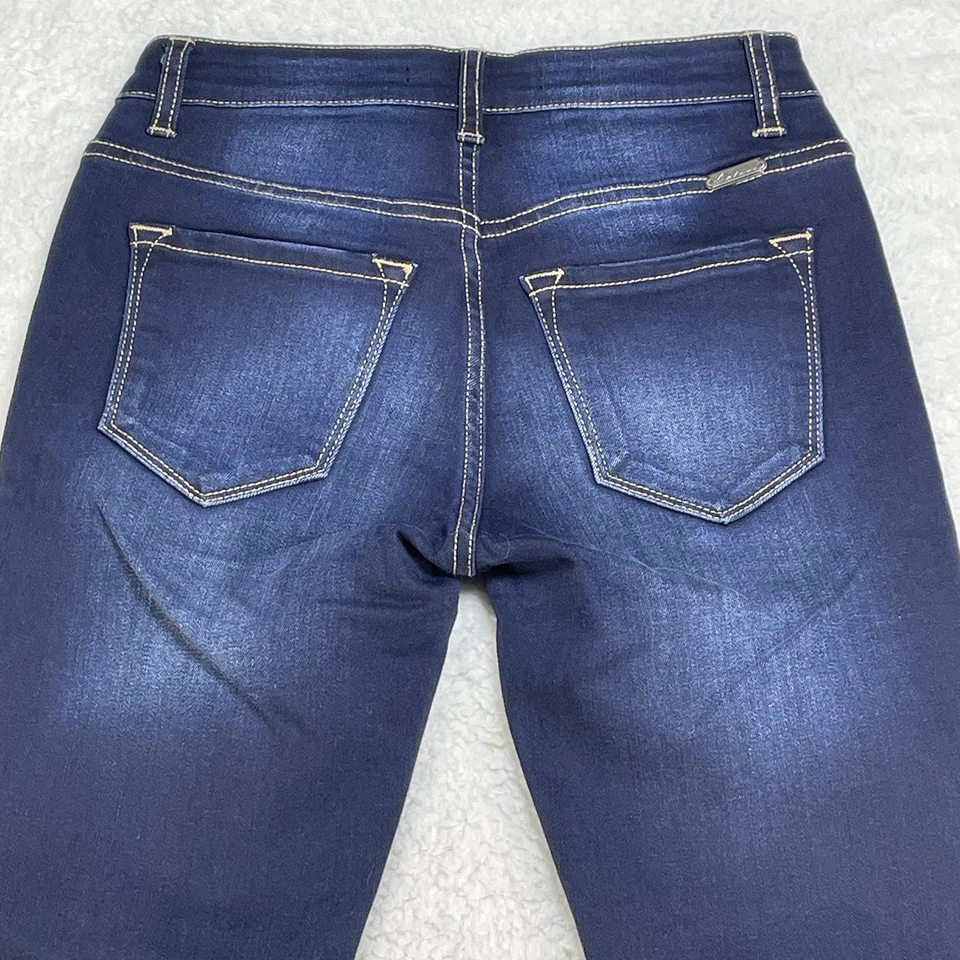 Pantalones de mezclilla KanCan para mujer talla 3 25 Ashlyn ajustados al tobillo lavado oscuro tiro bajo 24x29 Foto 4 de 4