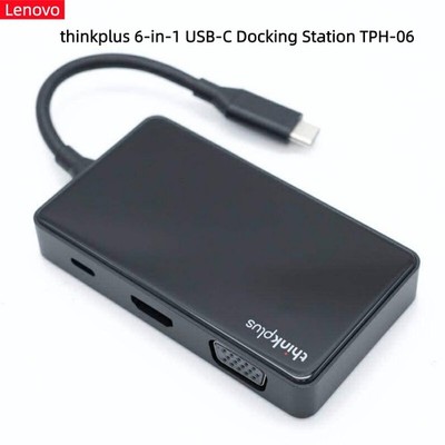 Original Lenovo Thinkplus 6-in-1 4K USB-C Docking Station TPH-06 For Universal 