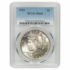 1923 Silver Peace Dollar $1 PCGS MS 65