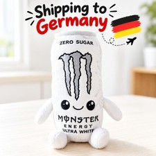 Monster Energy Pl&uuml;schtier Zero Sugar Dose Wei&szlig; Kuscheltier Deko Geschenk