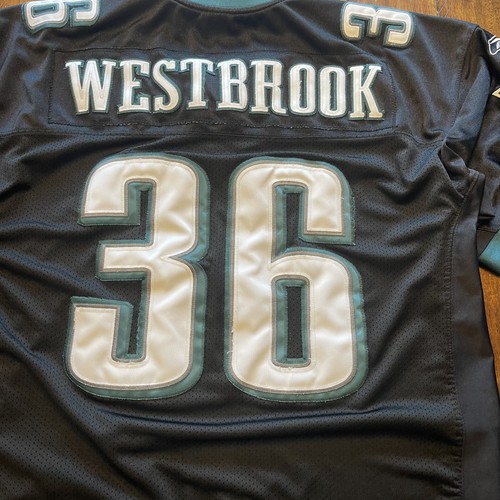 Philadelphia Eagles Jersey Mens 2XL Black NFL Football Brian Westbrook 36 Reebok - Picture 3 of 12