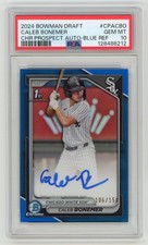 2024 Bowman Draft Chrome Caleb Bonemer TRUE Blue Refractor Auto 1st /150 PSA 10