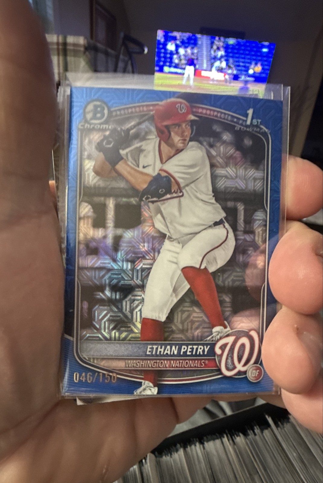 2025 Bowman Draft - Chrome Ethan Petry #BDC-151 Blue Mojo Refractor /150 (RC)