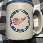 Vintage Red Wing Stoneware Co Pottery Coffee Mug Beige Blue Made Minnesota USA