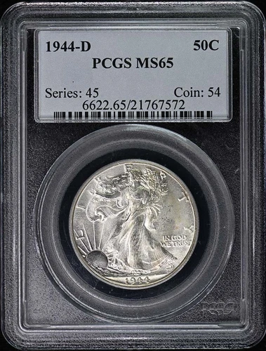 1944-D 50C Walking Liberty Half Dollar PCGS MS65