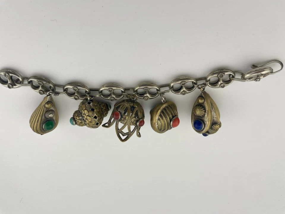Pulsera Peruzzi Charm Florencia Antigua Vintage Etrusca Art Deco Años 30 Estate Foto 4 de 4