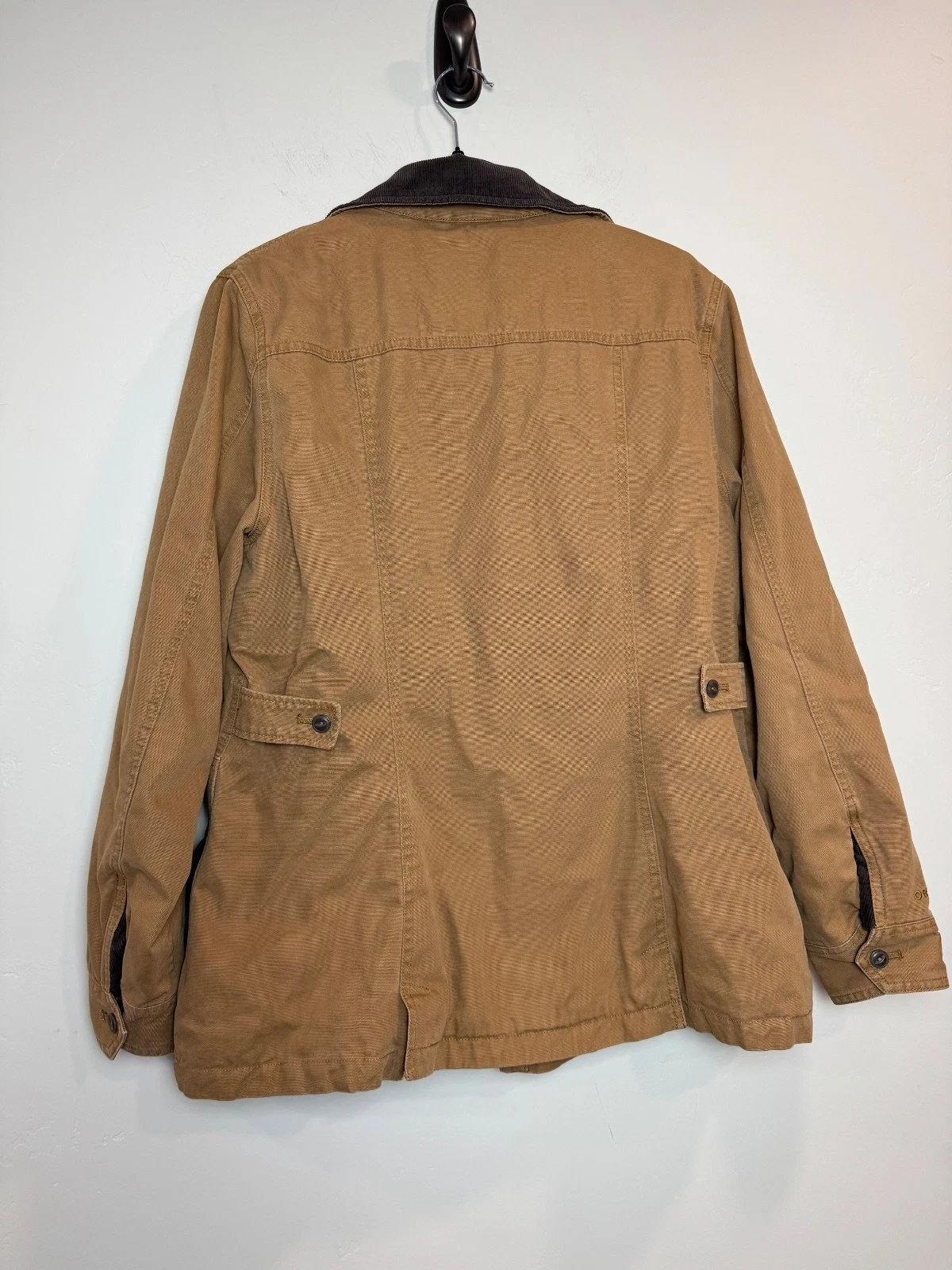 ORVIS Flannel Lined Saddle Brown Corduroy Trim Barn Jacket LARGE WORKWEAR - product detail image 7