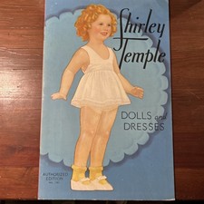 RARE Original 1937 SHIRLEY TEMPLE Dolls and Dresses Paper Doll Book 1761 Vintage