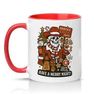 Have A Merry Night Unisex 11 Unzen Keramiktasse Gothic Weihnachten Urlaub...