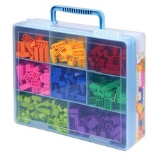 Plastic Organizer Box with Removable Tray Craft Storage Container with handle...
