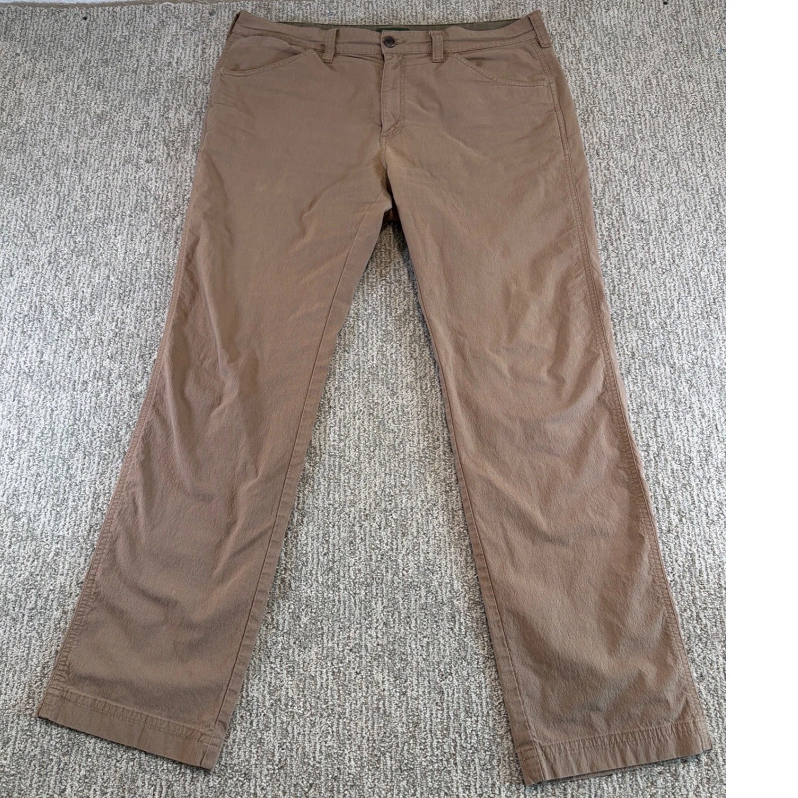 Orvis Fishing Pants Men 38x34 Brown Cotton Nylon Stretch Outdoor Water Resistant