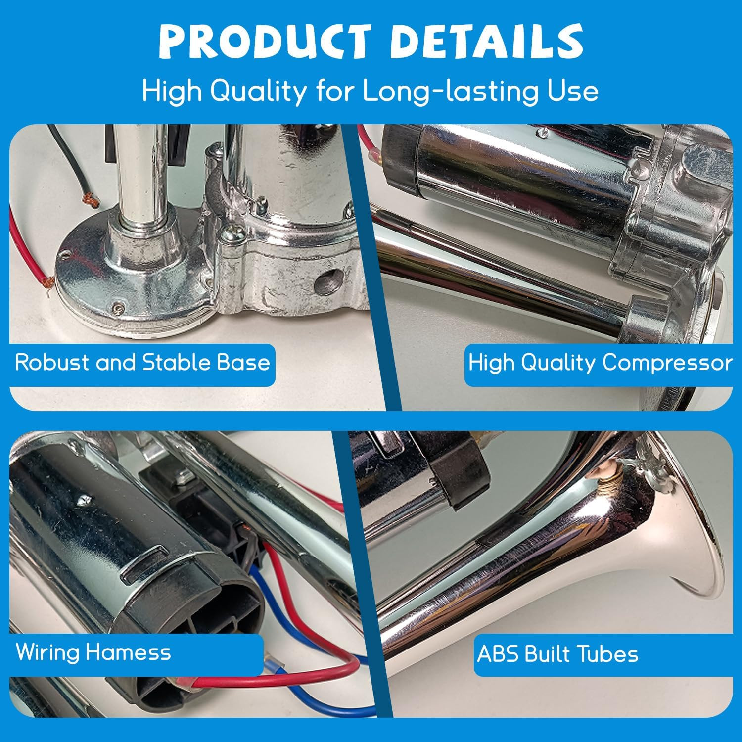 600DB Dual Electric Air Horn Kit Super Loud 12V Waterproof With Compressor