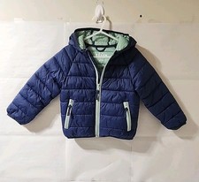 Mini Boden Coat Toddler Boys 2-3 Years Navy Blue Pack Away Hooded Puffer Jacket