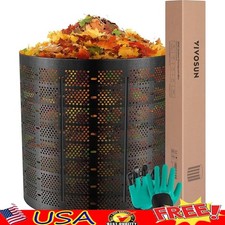 300 Gallon Compost Bin Durable HDPE Easy Assembly Ventilation Gardening Tool New