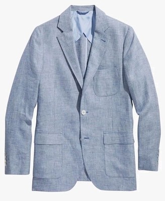 Vineyard Vines Linen Blazer Jacket 40L Color Jake Blue 100% Linen Sport Coat 