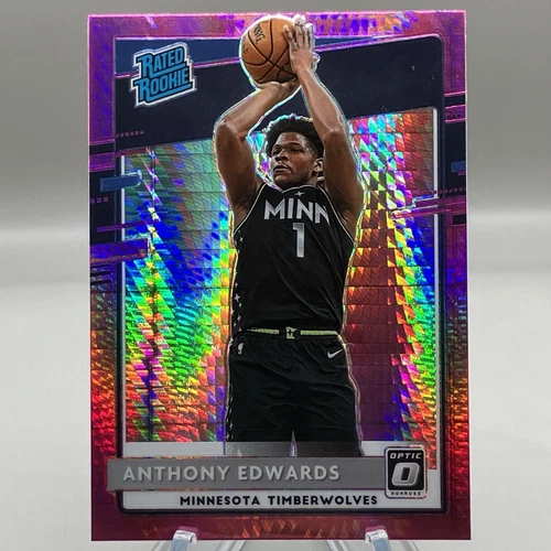 2020-21 Anthony Edwards Donruss Optic #151 Hyper Pink Rated Rookie Card RC 