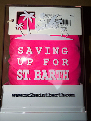 MC2 Saint Barth Men s Pink Solid Board Shorts 2XL Drawstring Elastic Waist