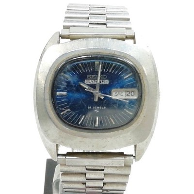 Seiko 5 Actus 7019-5040 Automatic Watch 21 Jewels Navy Stainless Steel #S42341