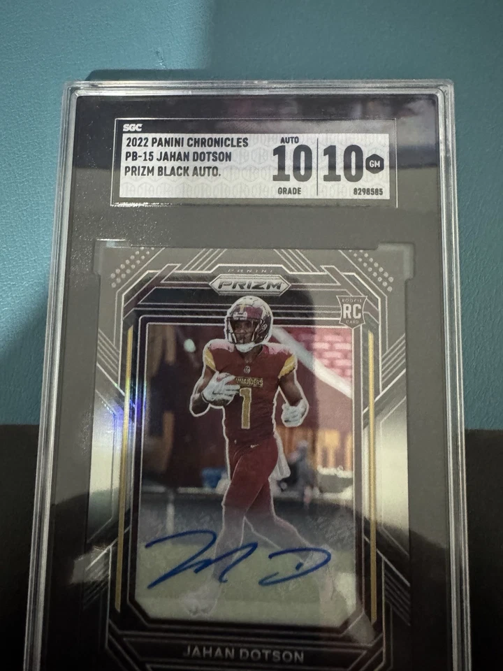 2022 Panini Chronicles Prizm Black Jahan Dotson #PB-15 Signatures (AU, RC) - Image 3 of 4