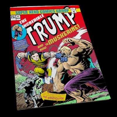 RARE WHITE METAL ORIGINAL HULK 181 TRUMP MUSK SATIRE PARODY COMIC! LTD TO 25