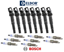 Ignition Coil Spark Plug Double Platinum 8sets OEM for BMW 550i 650 / xDrive GT