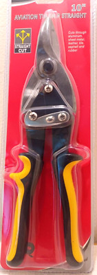 1 pc. TIN SNIPS AVIATION, STRAIGHT CUT COMFORT GRIP 10 INCH