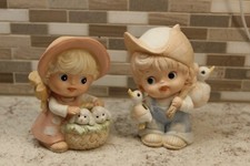 Vintage Homco Boy and Girl Figures Ceramic Ducks Basket Lambs - 1418
