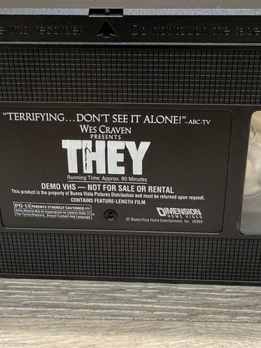 Wes Craven - They - VHS Horror Movie Thriller Screener Demo Tape - Picture 3 of 5