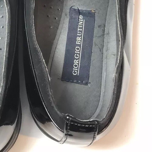 giorgio brutini Black High Gloss Shoes Size 10M A6 - Picture 8 of 9