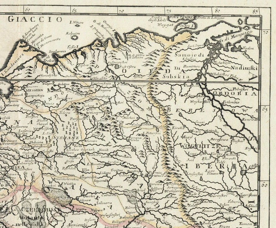 Antique Map "Nuova Carta della Moscovia o Russia" Albrizzi - Tirion, 1740 - Image 4 of 4