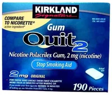 190 Pieces Kirkland Quit 2 2mg Stop Smoking Aid Generic Nicorette Exp 06/2026