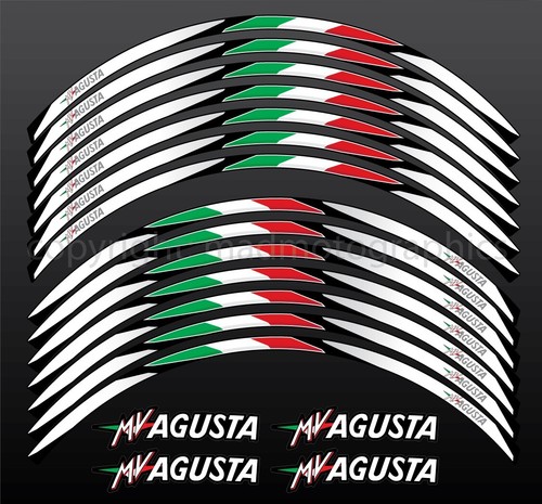 Decalcomanie ruota moto Agusta adesivi cerchi strisce F3 F4 800 675 Rivale Brutale - Foto 2 di 2