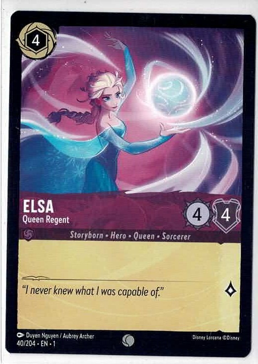 Disney Lorcana Elsa Queen Regent 40/204 Common Non-Foil The First