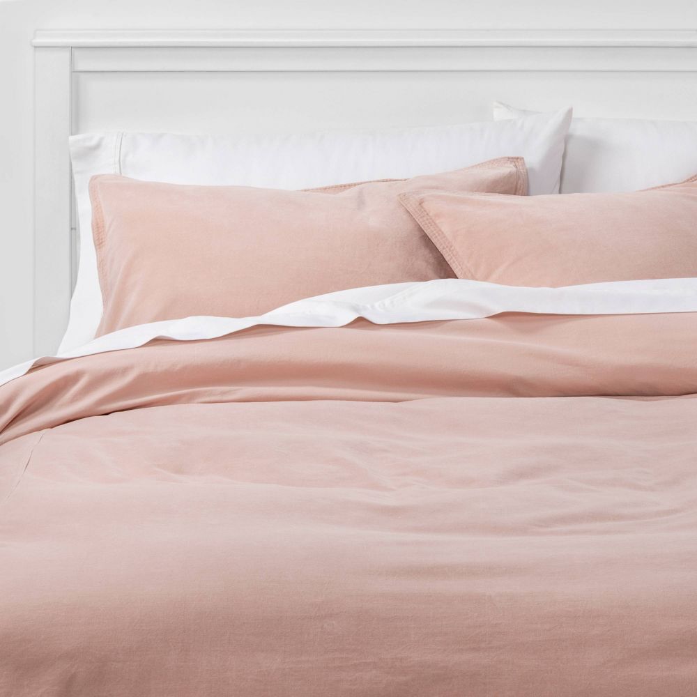 Бархатный пододеяльник King Cotton и комплект постельного белья Soft Blush - Threshold