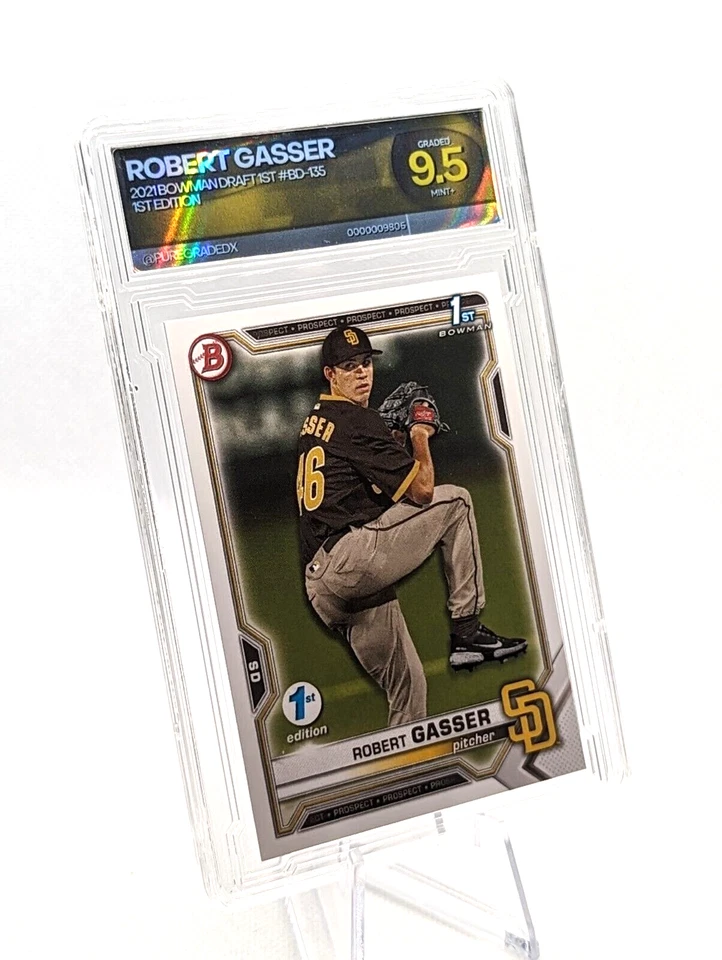 Robert Gasser #BD-135 2021 Bowman Draft 1st Edition Padres Prospect Graded 9.5 - Image 3 of 4