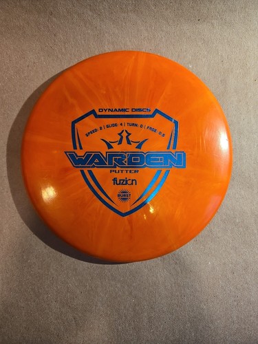 Used Dynamic Discs Fuzion Burst Warden 173g Red/orange W/ Blue Stamp - Picture 4 of 4