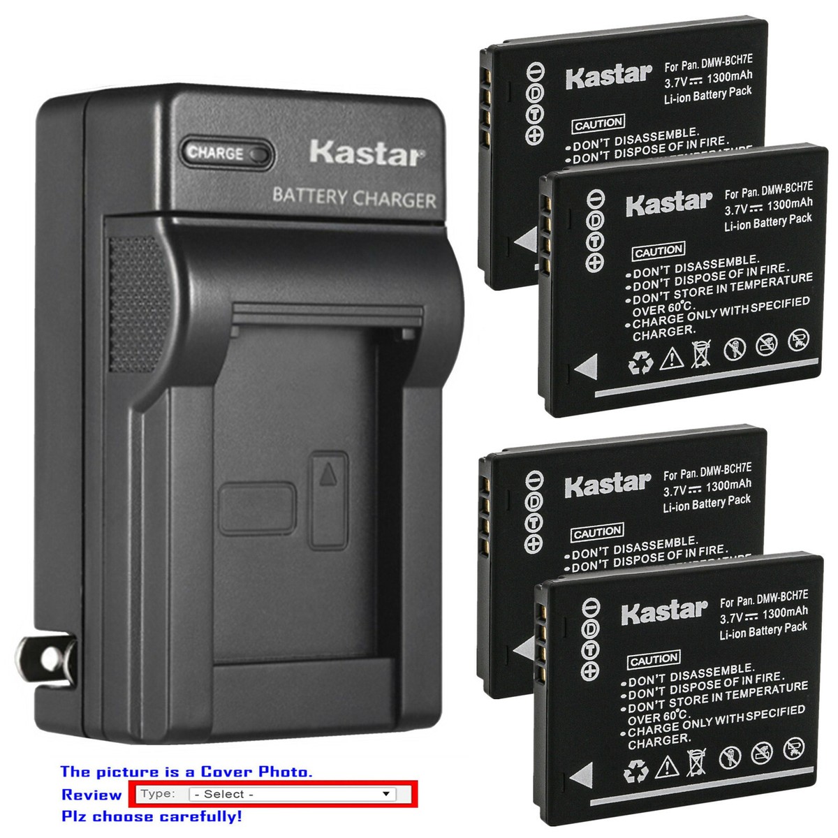 Kastar Battery AC Wall Charger for DMW-BCH7 BCH7E BCHPP Panasonic