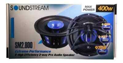 PAIR Soundstream SM2.800 400 Watt 8'' PRO Audio Mid Bass Speakers Horn Tweeter