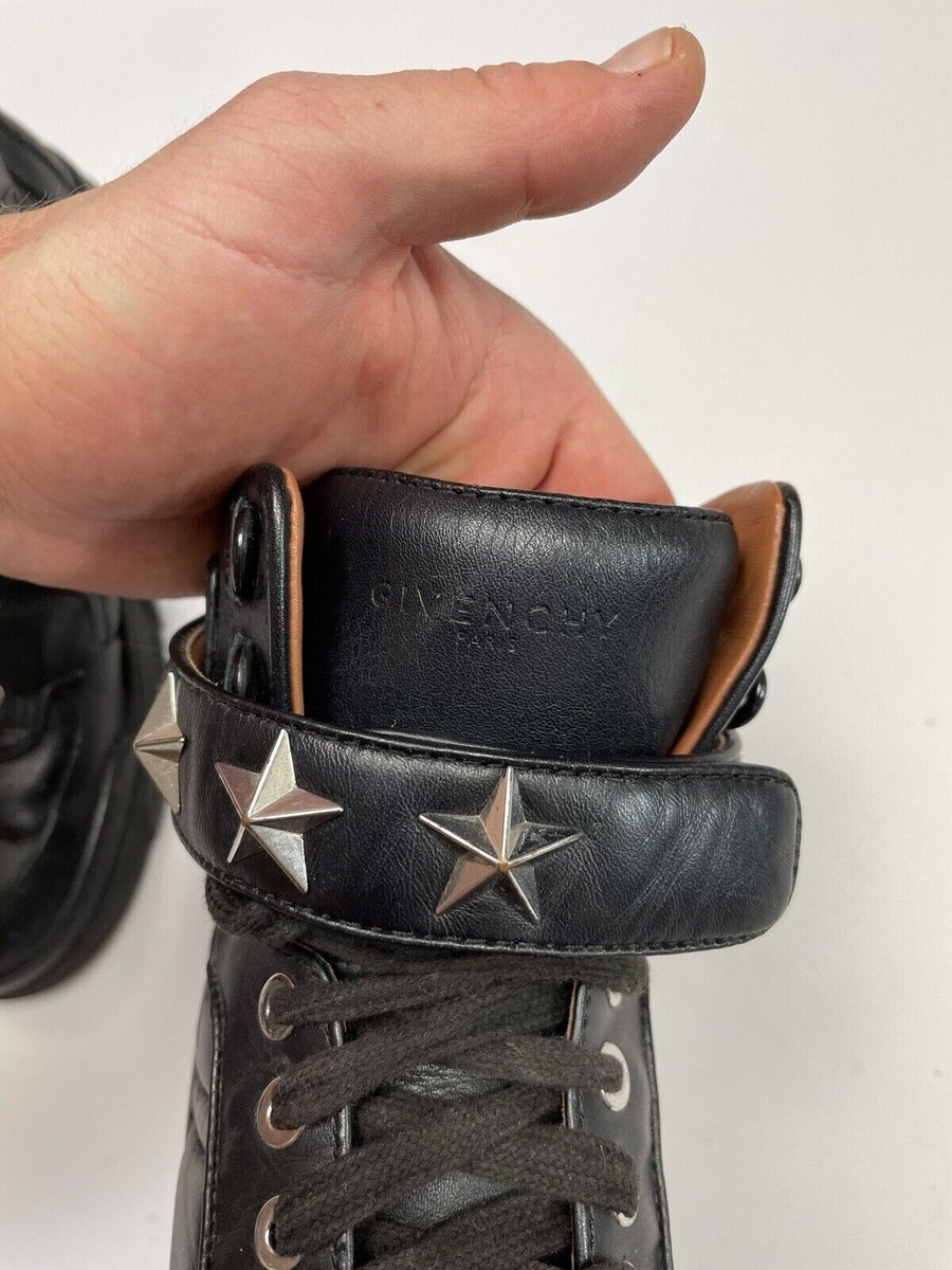 Givenchy Tyson Star black Leather High Top Womens Sneakers Givenchy Tyson Star black Leather High Top Womens Sneakers