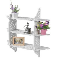 26 Inch Wall Mounted 3-tier Wpc Wood Floating Shelves With Scrollwork Cutout 26 Inch Wall Mounted 3-tier Wpc Wood Floating Shelves With Scrollwork Cutout