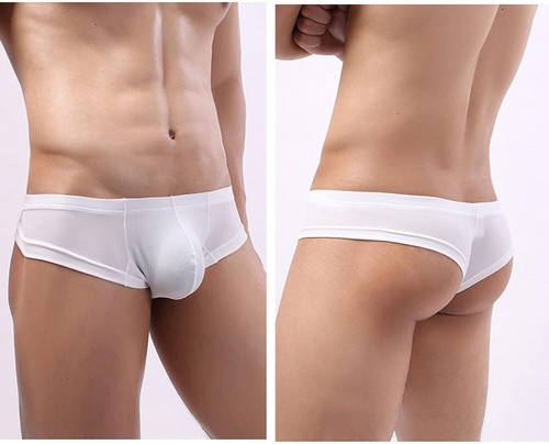Men Ice Silk Thongs Briefs Breathable Bulge Pouch G-string Underwear Underpants - Picture 21 of 29