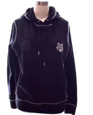 KENZO Womens XS Black Pull Over Hoodie Tiger Patch EUC