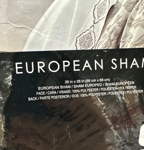 J. Queen Euro Pillow Sham Case Eleanora Silver 26” X 26” Set Of 2 New - Picture 6 of 9