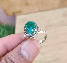 Malachite Women Ring Solid 925 Silver Handmade Jewelry Dainty Ring All Size R117